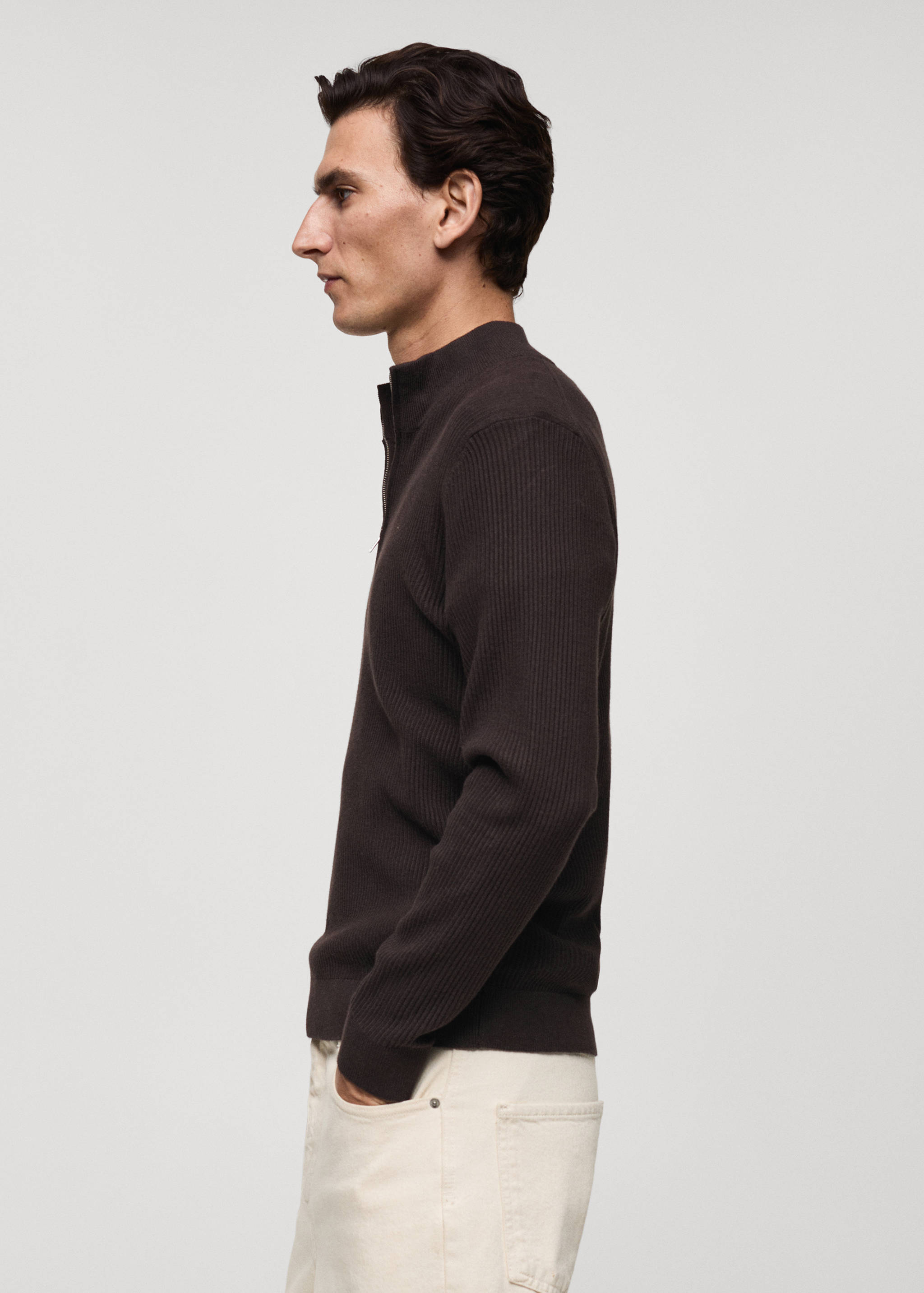 Ribbed sweater with zip neck - Details of the article 2