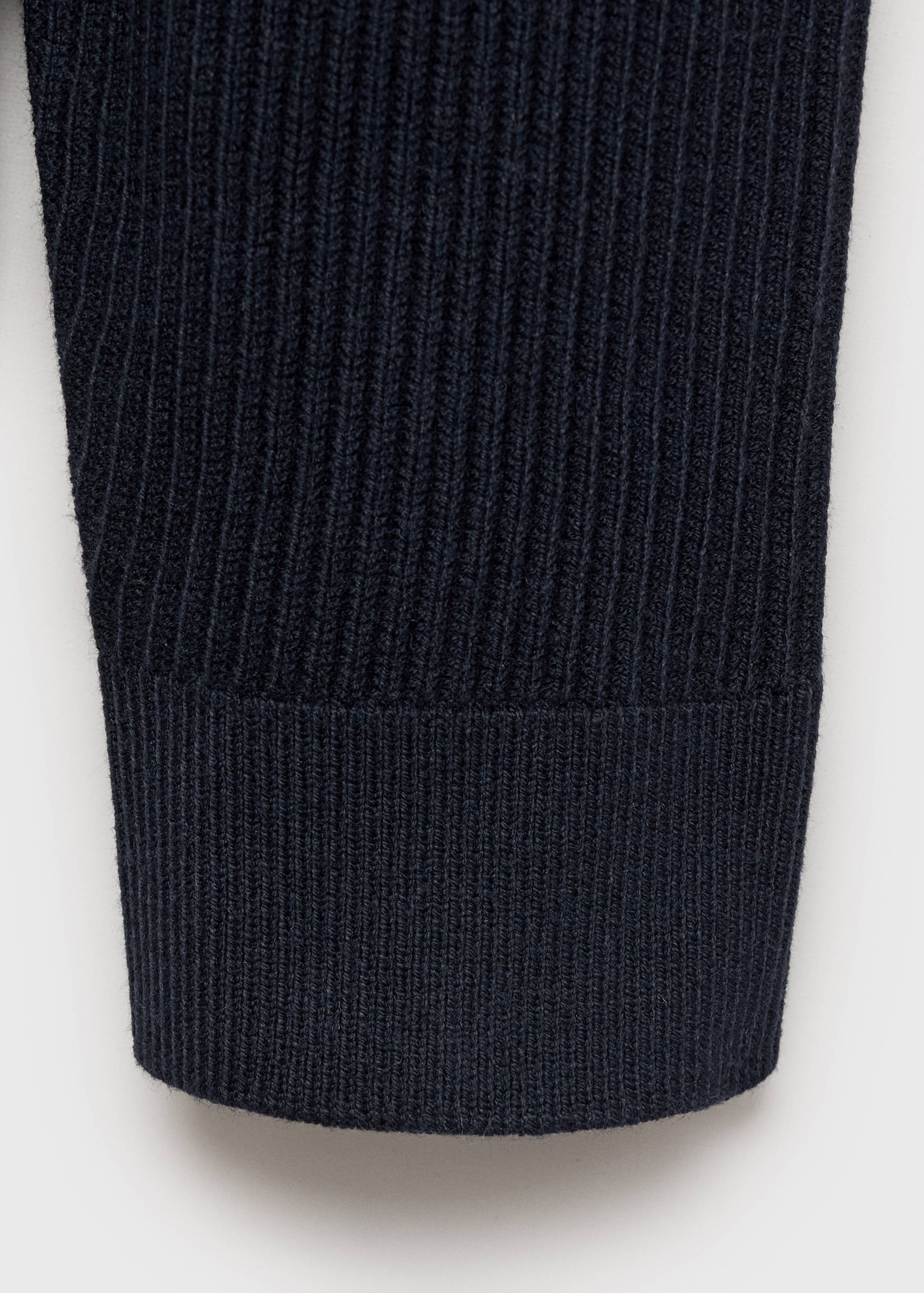 Ribbed sweater with zip neck - Details of the article 0