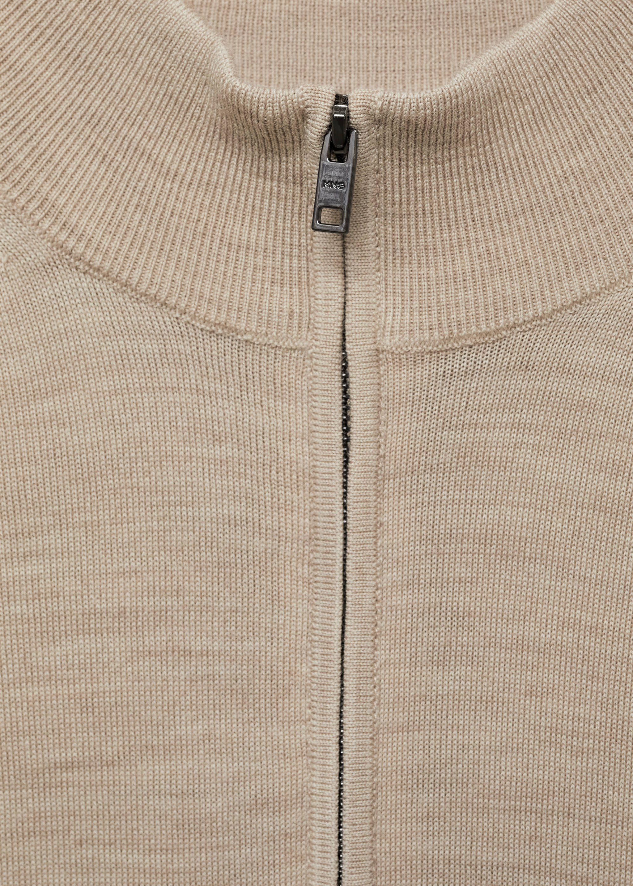 100% merino wool perkins-neck sweater with zipper - Details of the article 8