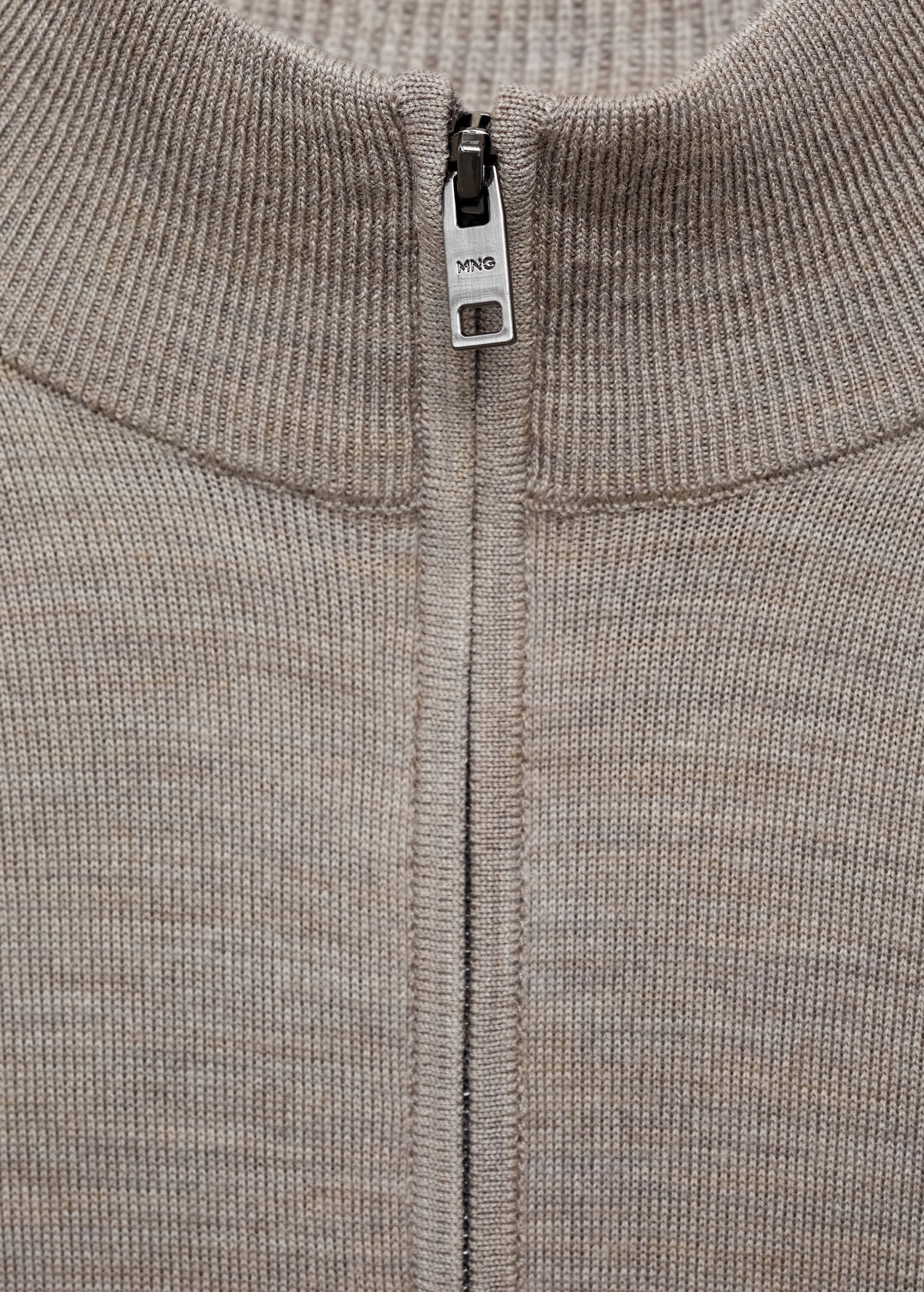 100% merino wool perkins-neck sweater with zip - Details of the article 8