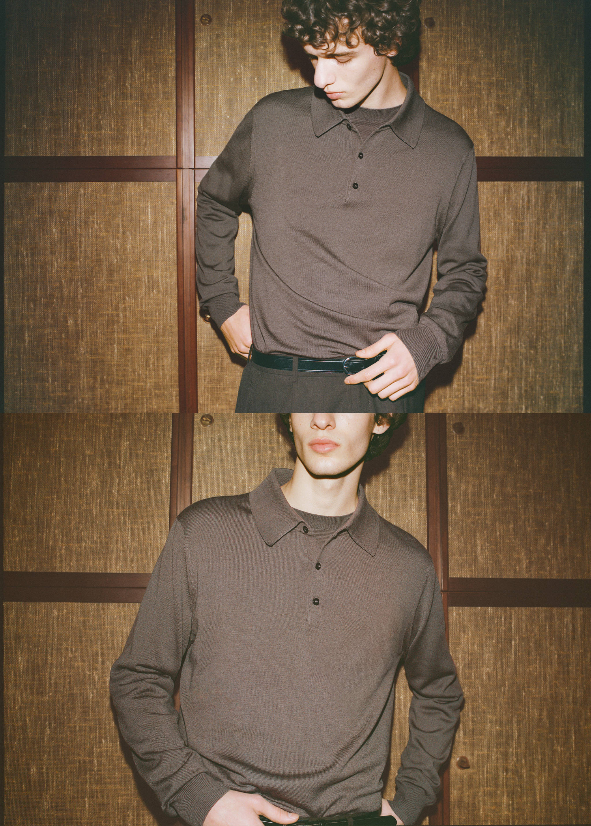 100% merino wool polo sweater - Details of the article 3