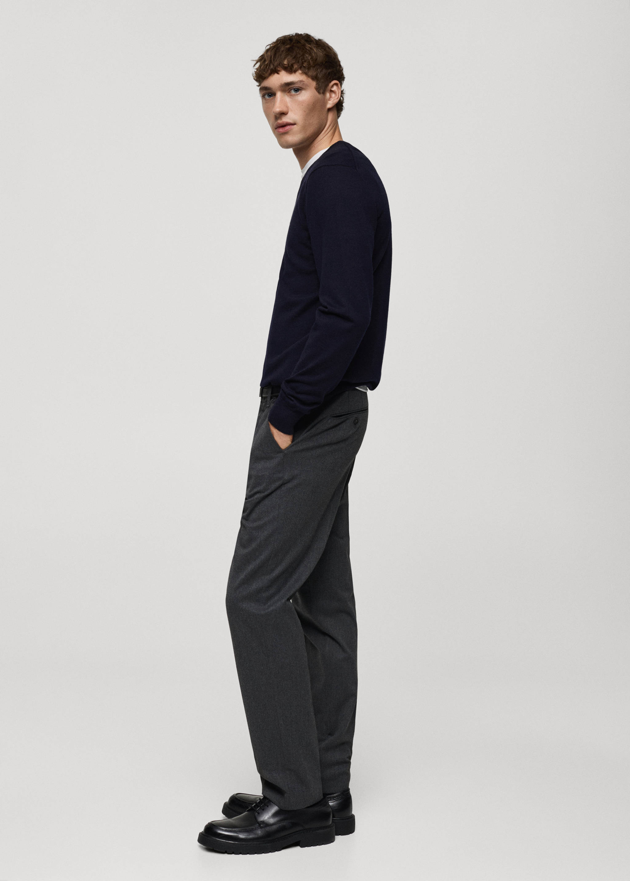 Jersey 100% lana merino cuello pico - Detalle del artículo 2