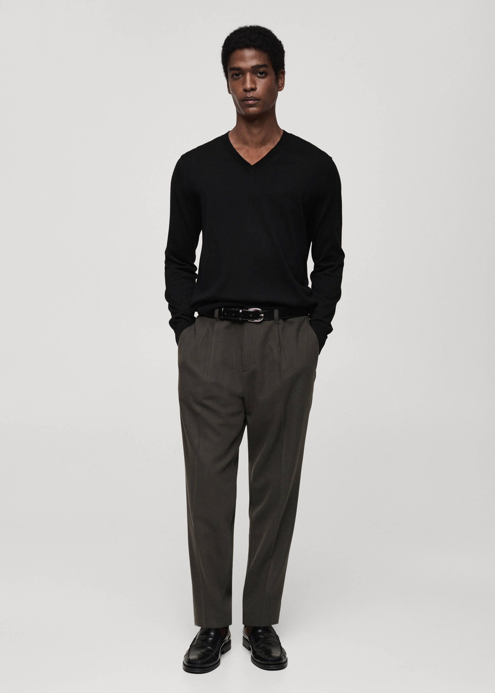 Jersey 100% lana merino cuello pico - Plano general