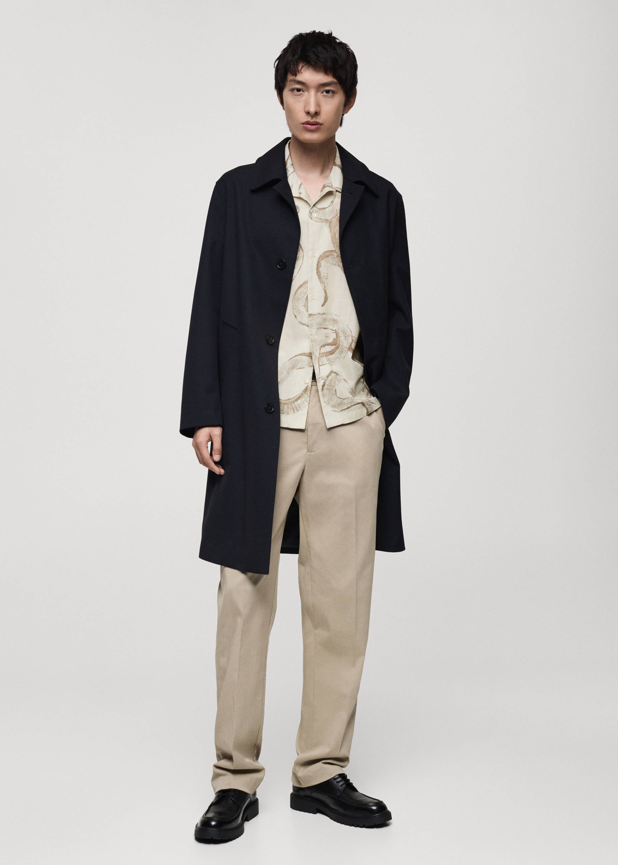 100% cotton regular-fit printed shirt - General plane