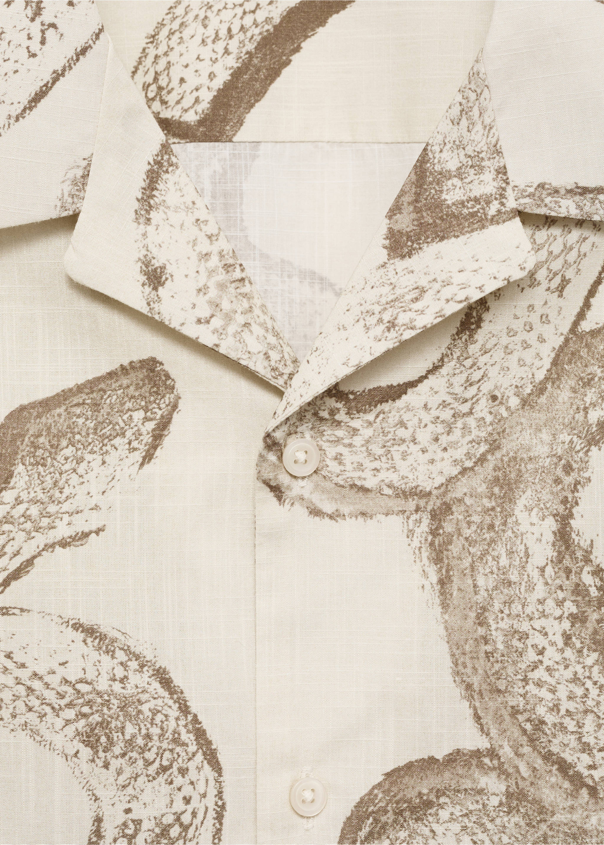100% cotton regular-fit printed shirt - Details of the article 8, White. Ref: 87000624-00.