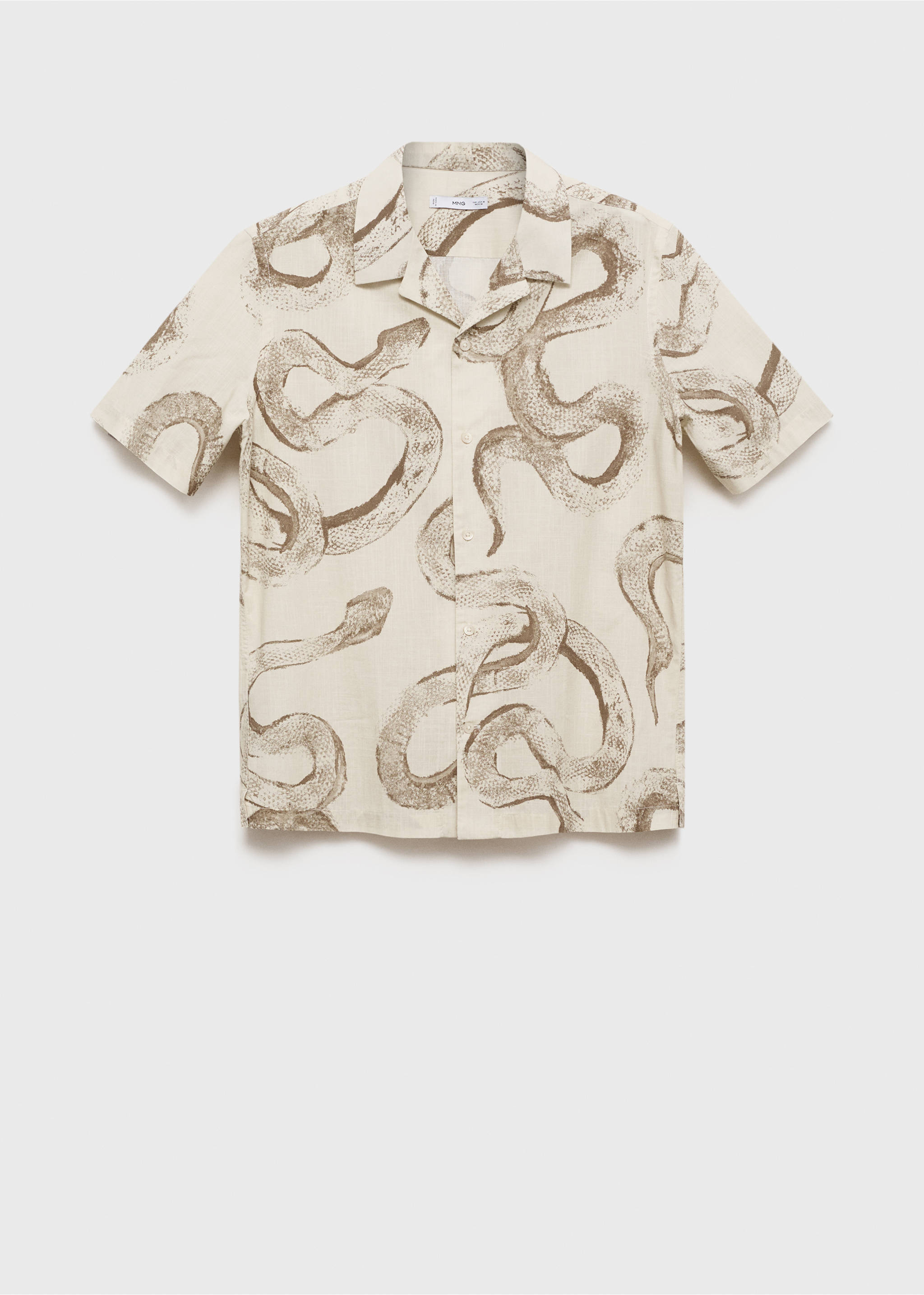 100% cotton regular-fit printed shirt - Article without model, White. Ref: 87000624-00.