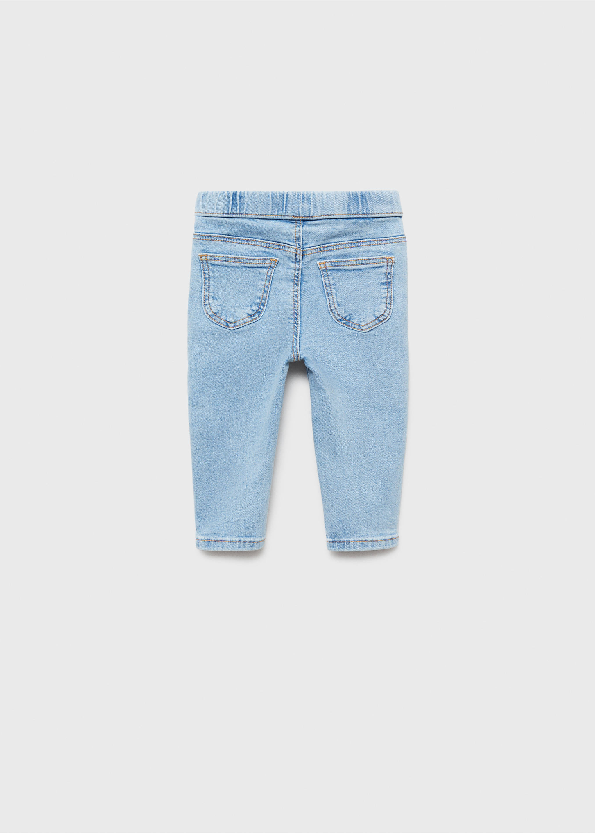 Jean taille élastique - Verso de l’article, Bleu clair. Ref: 87000627-00.