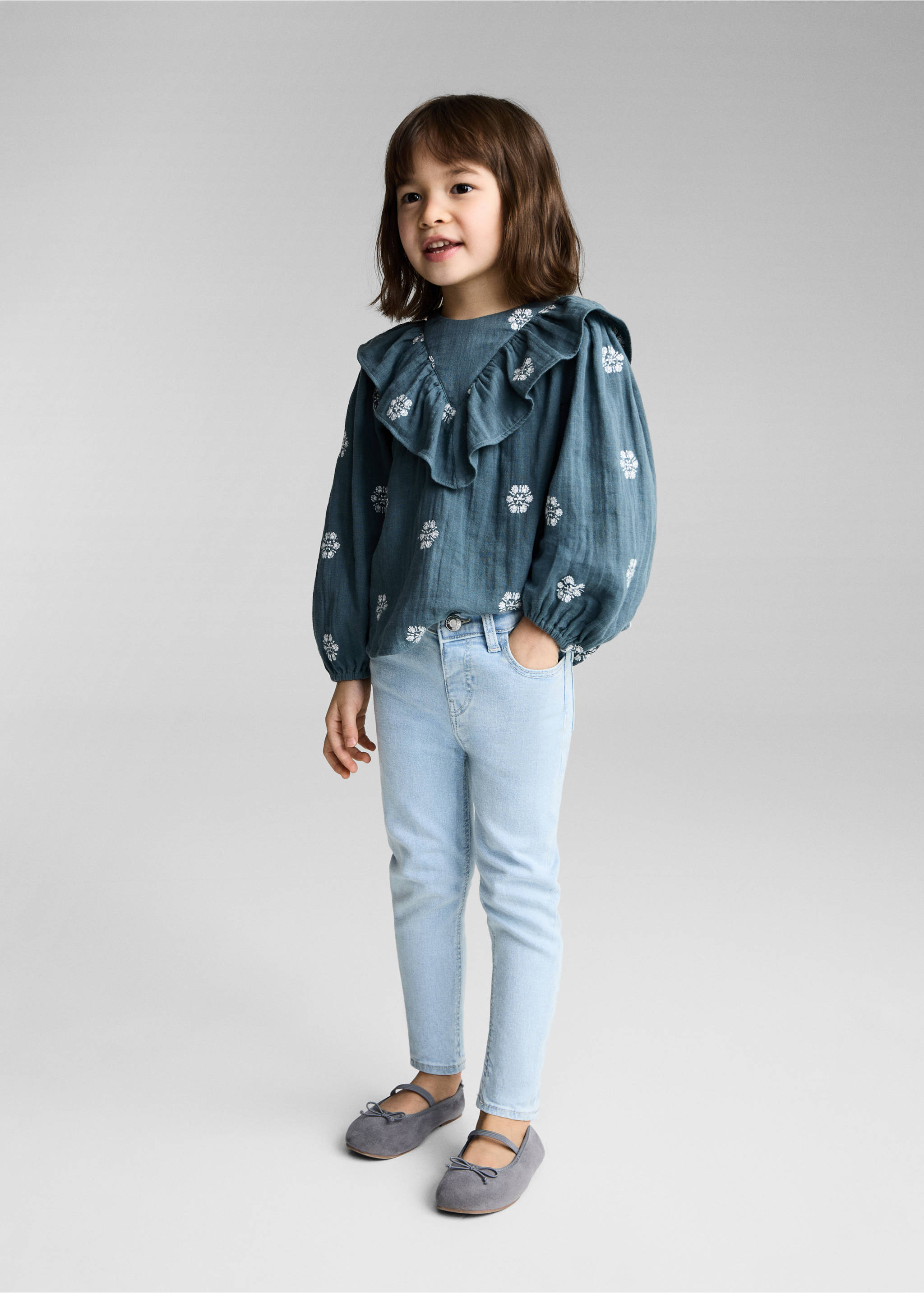 Cotton skinny Jeans - General plane, Light Blue. Ref: 87000628-00.