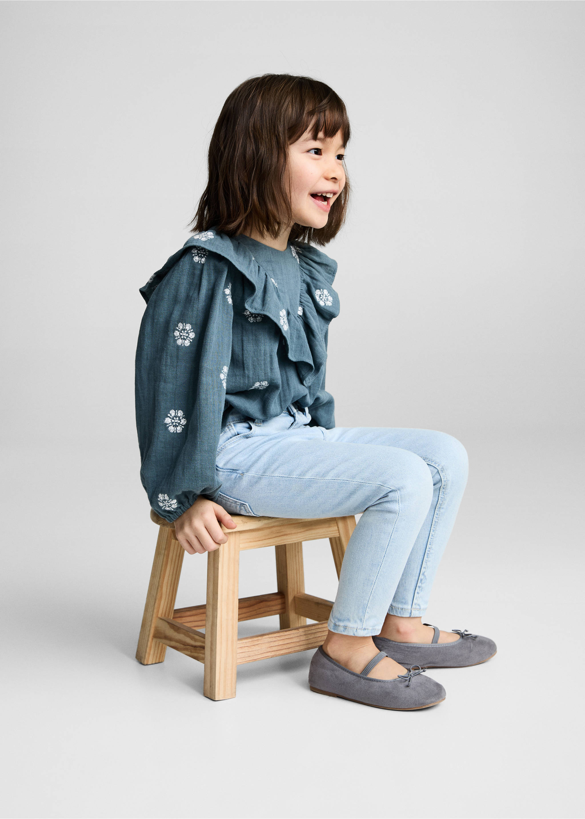 Cotton skinny Jeans - Details of the article 2, Light Blue. Ref: 87000628-00.