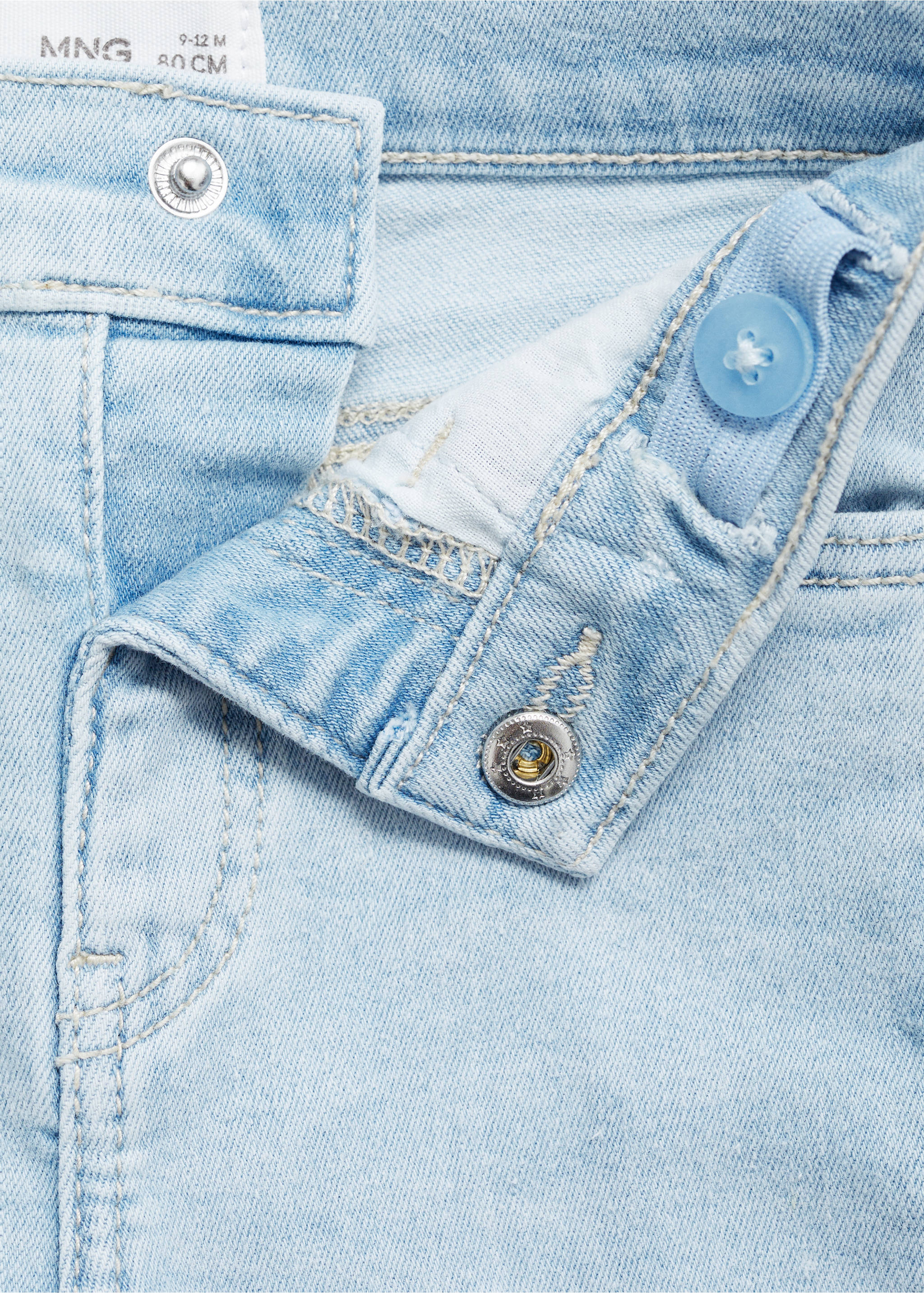 Cotton skinny Jeans - Details of the article 8, Light Blue. Ref: 87000628-00.
