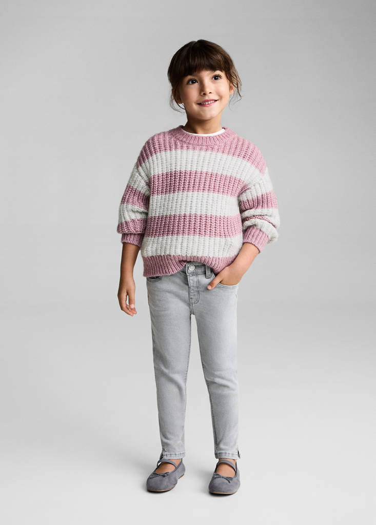 MANGO KIDS - Jean skinny coton gris denim - 9-12 mois - Bébé fille