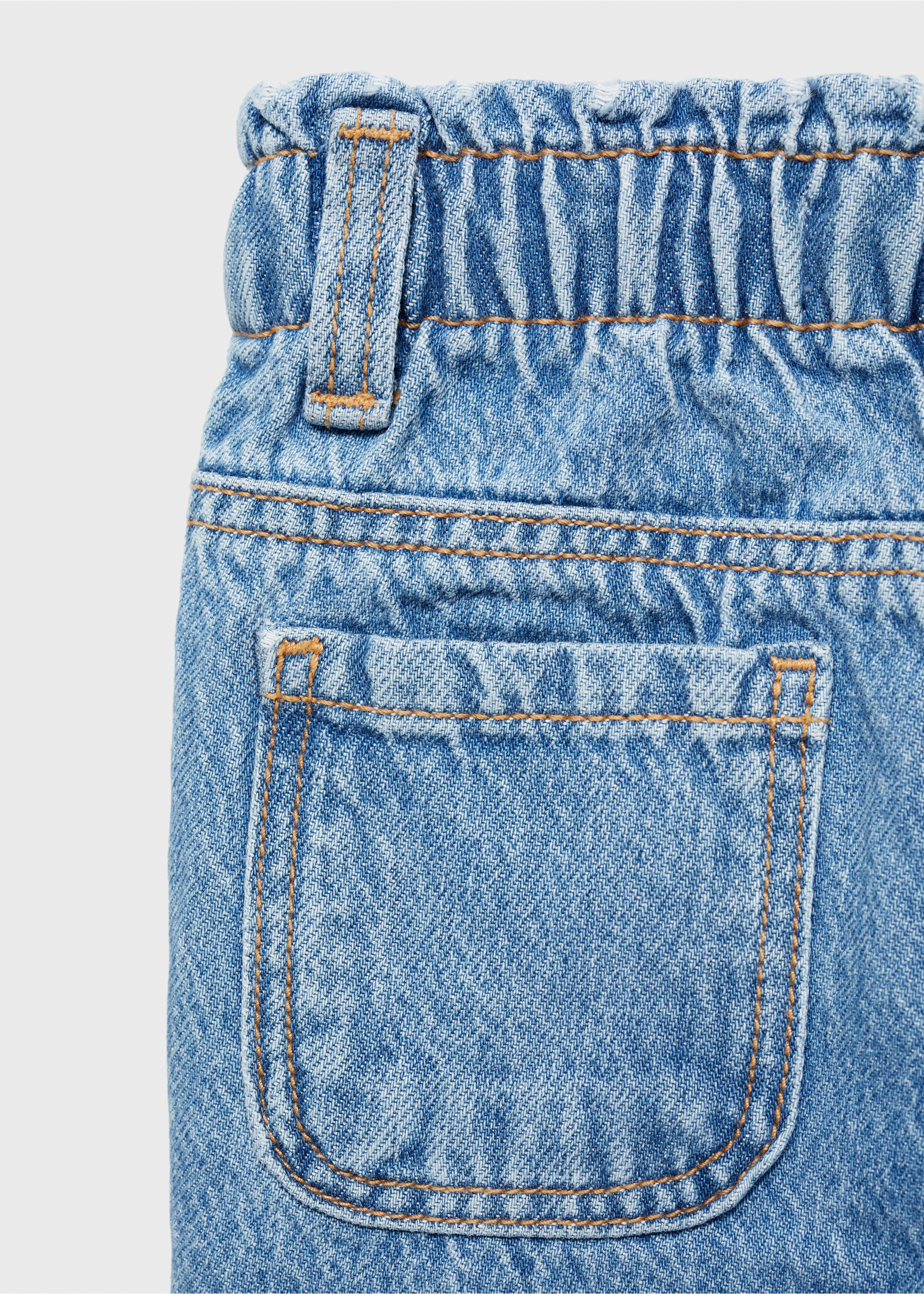 Jeans paperbag droits - Détail de l'article 0, Bleu moyen. Ref: 87000631-00.