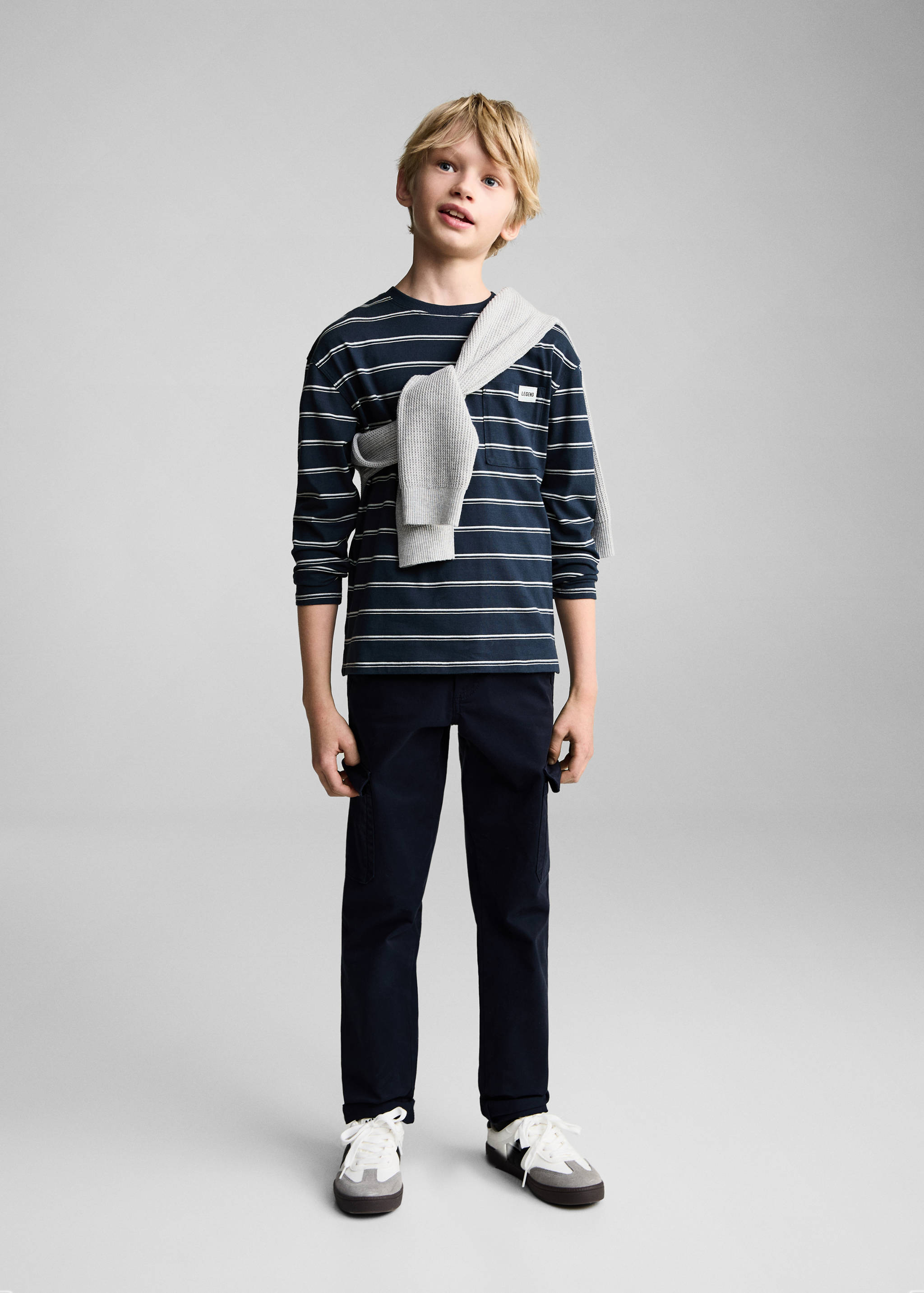 Chest-pocket striped T-shirt - General plane