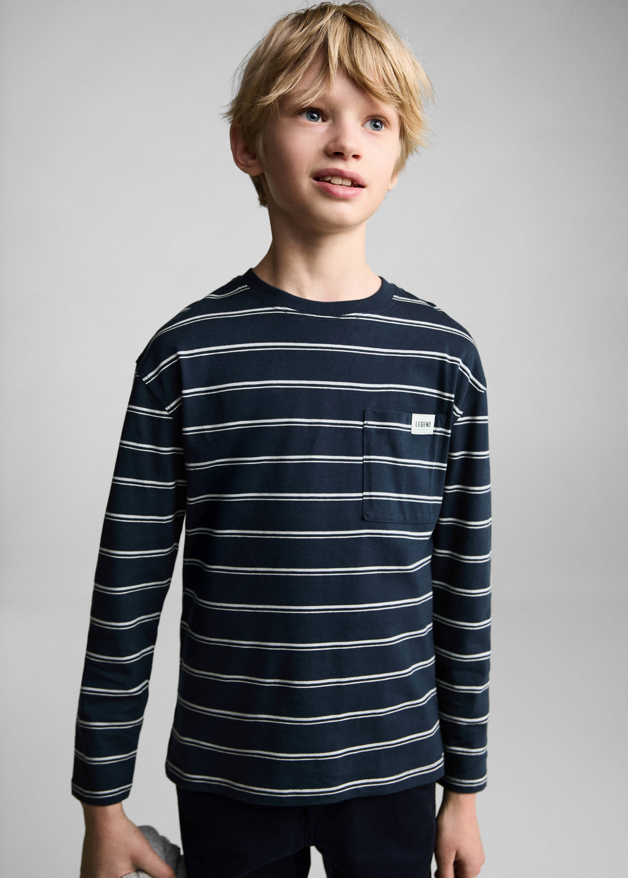 Chest-pocket striped T-shirt - Medium plane