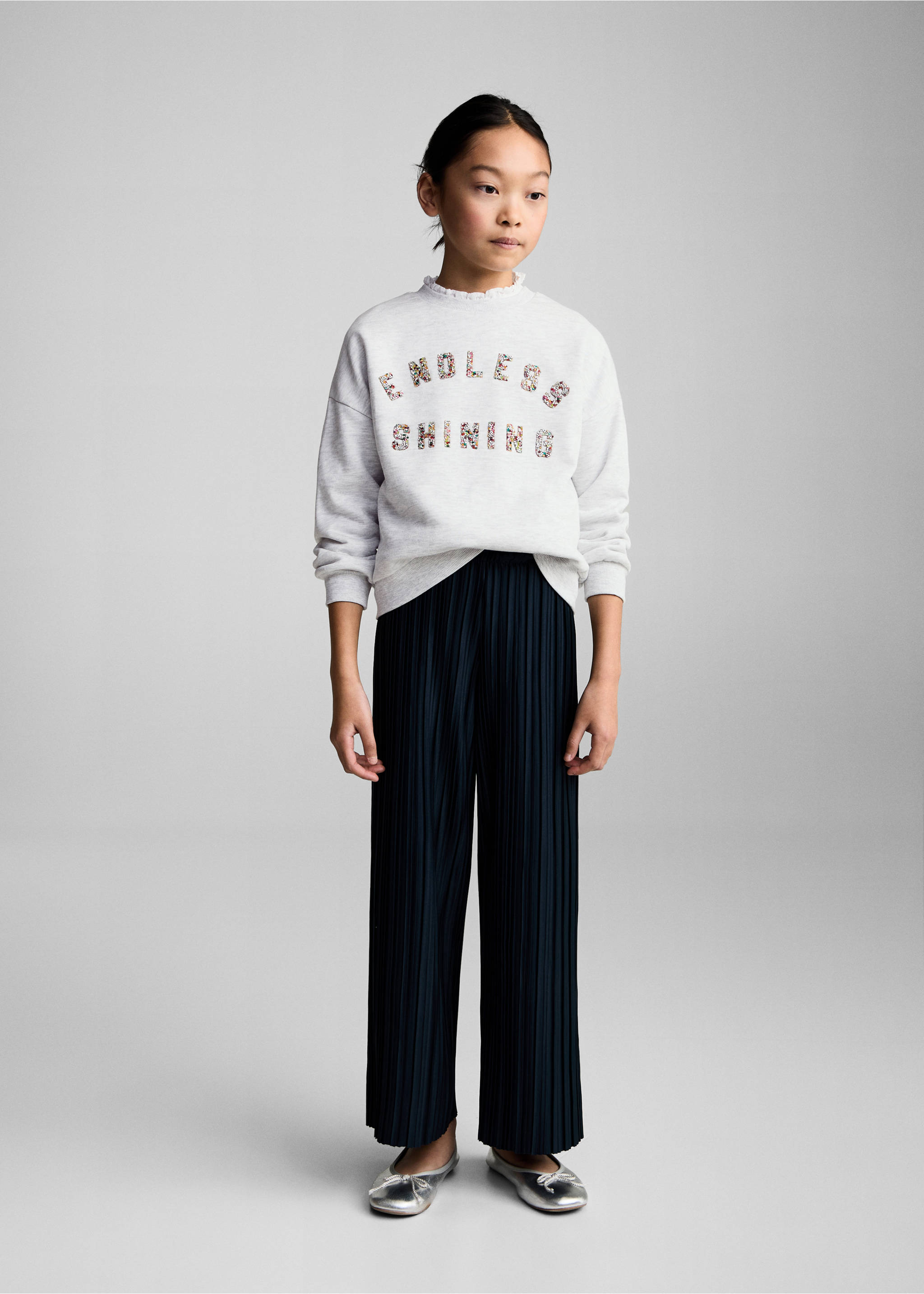 Embossed message sweatshirt - General plane, Light Heather Grey. Ref: 87000646-00.
