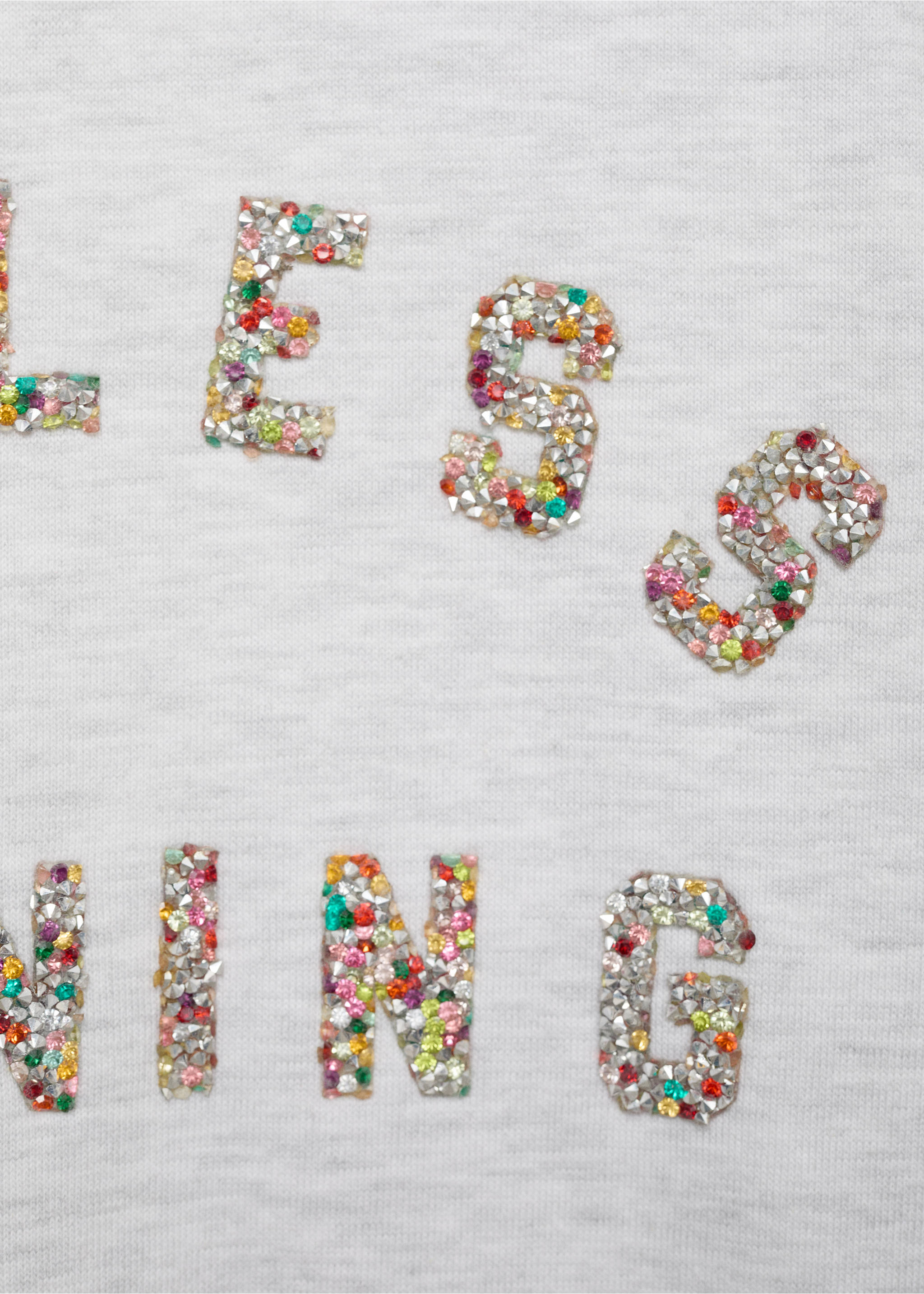 Embossed message sweatshirt - Details of the article 8, Light Heather Grey. Ref: 87000646-00.