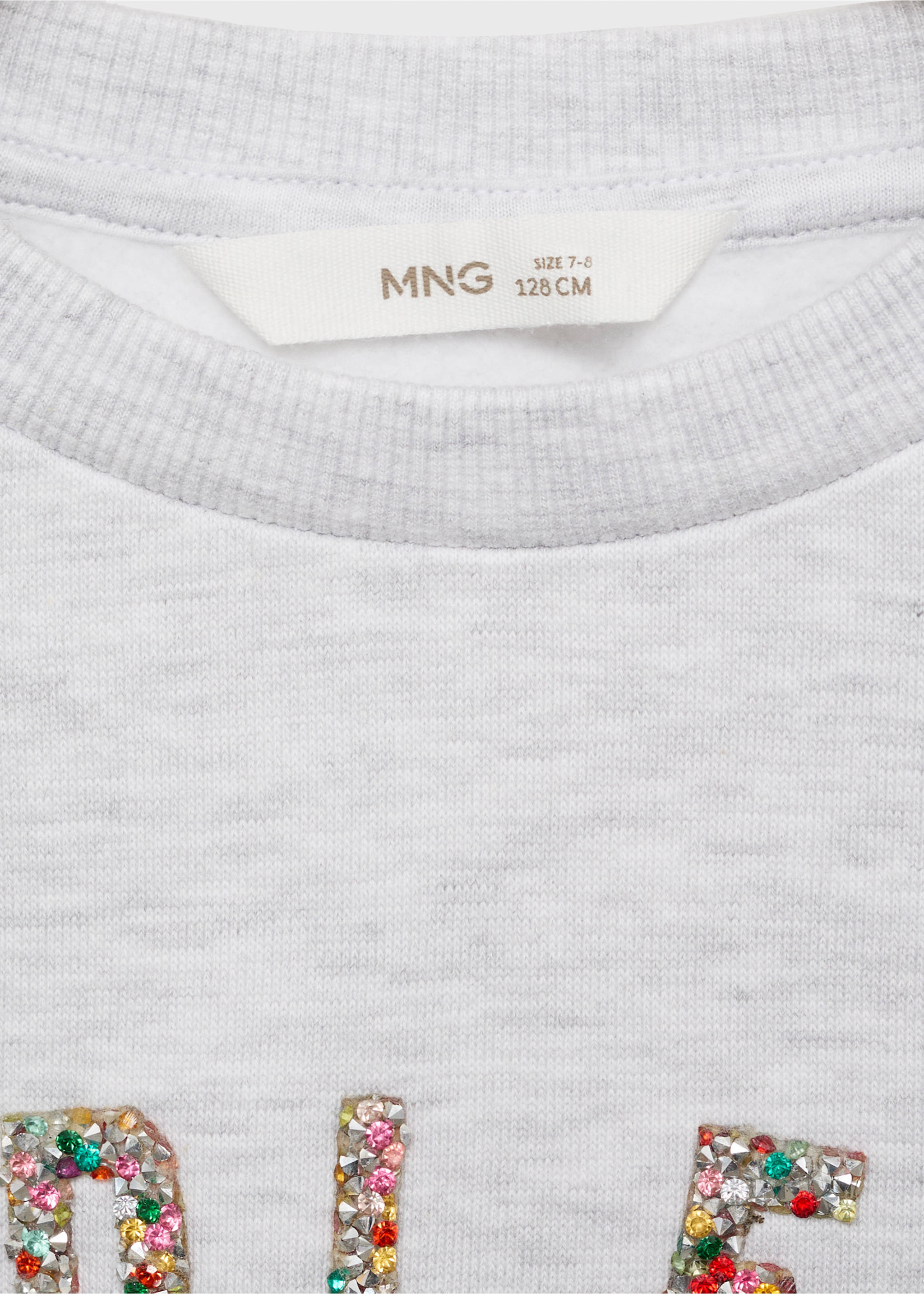 Embossed message sweatshirt - Details of the article 0, Light Heather Grey. Ref: 87000646-00.