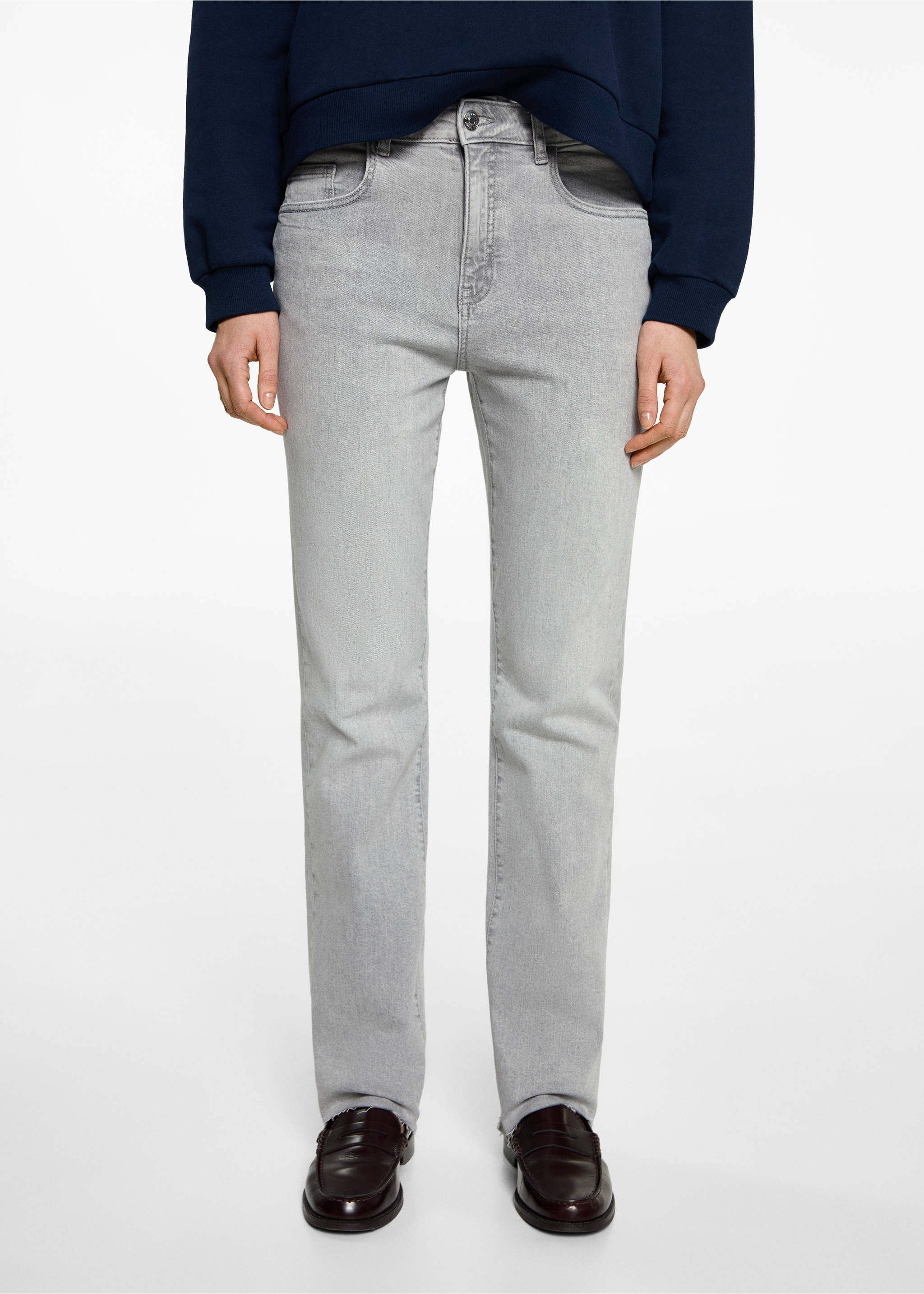 Straight jeans - Details of the article 1, Denim Grey. Ref: 87001066-00.