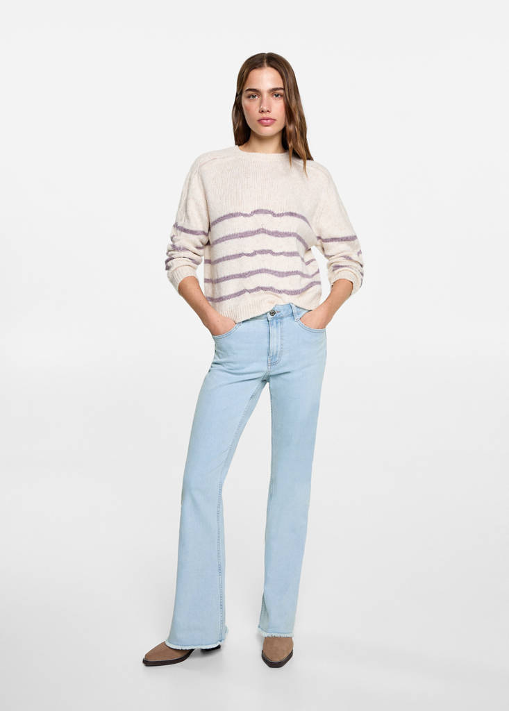Frayed low-rise skinny jeans — Light Blue