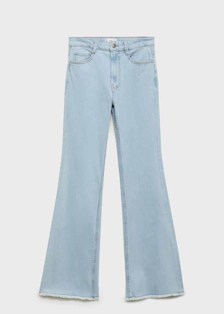 Frayed low-rise skinny jeans — Light Blue