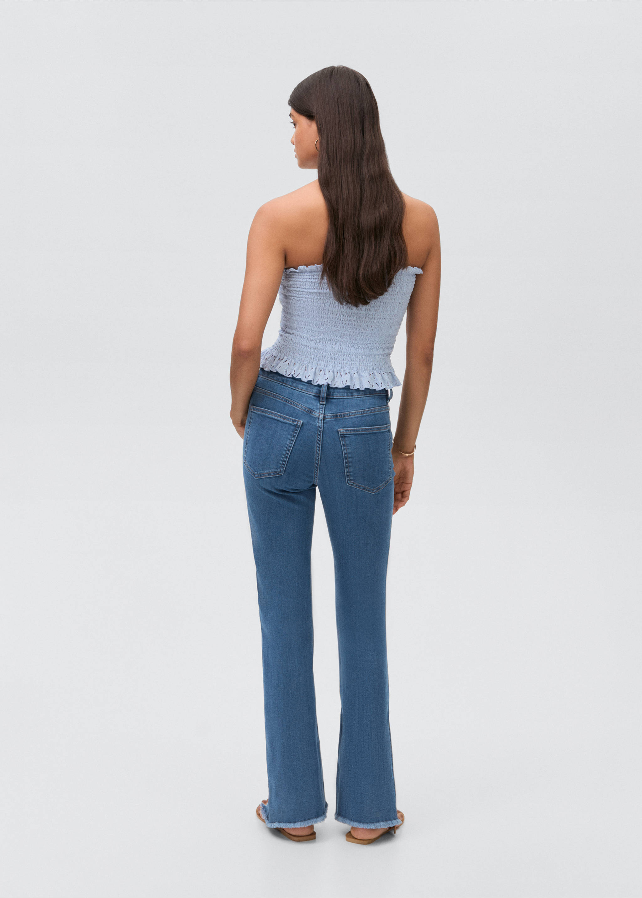 Frayed low-rise skinny jeans - Reverse of the article, Medium Blue. Ref: 87001068-00.