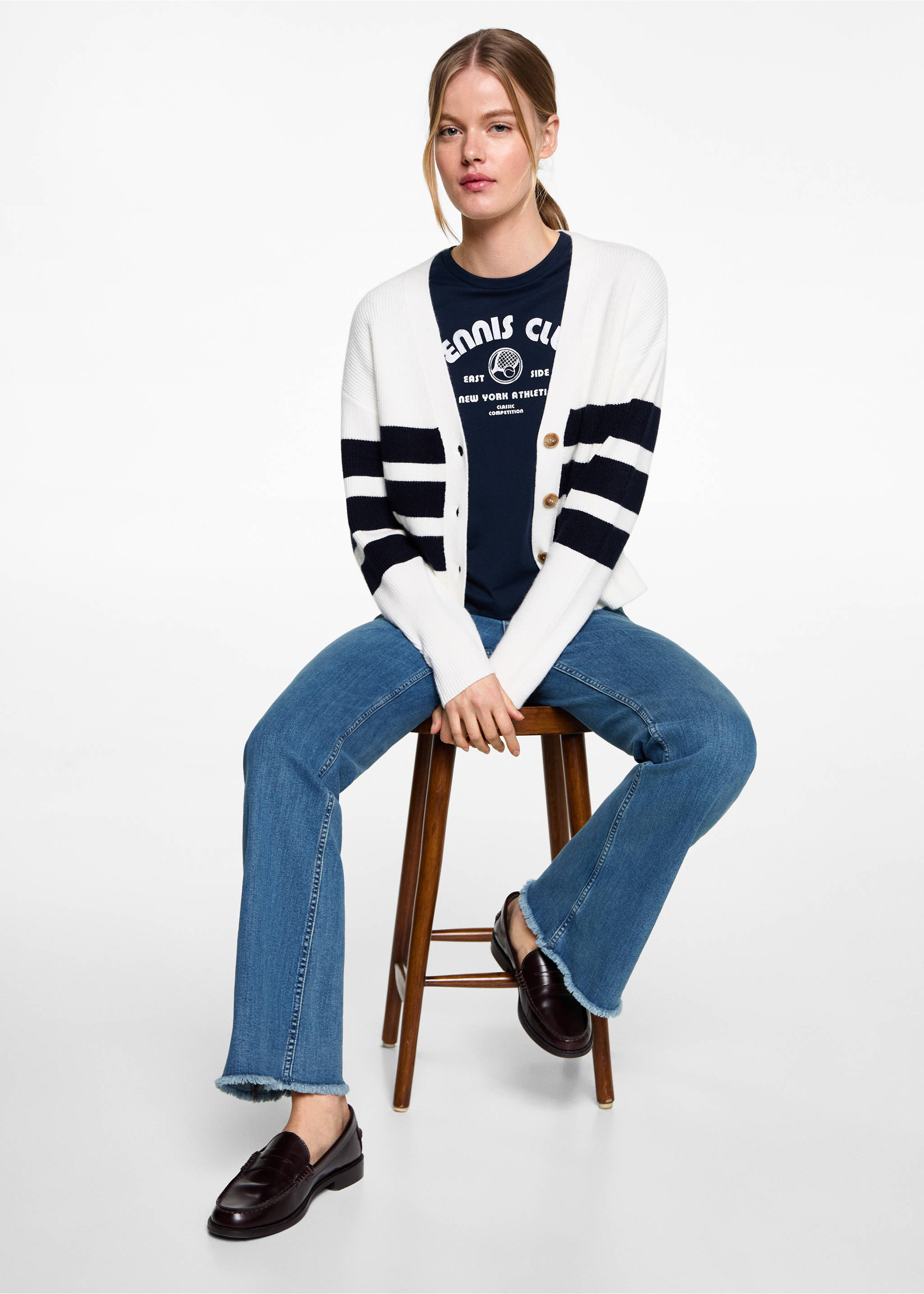Frayed low-rise skinny jeans - Details of the article 2, Medium Blue. Ref: 87001068-00.