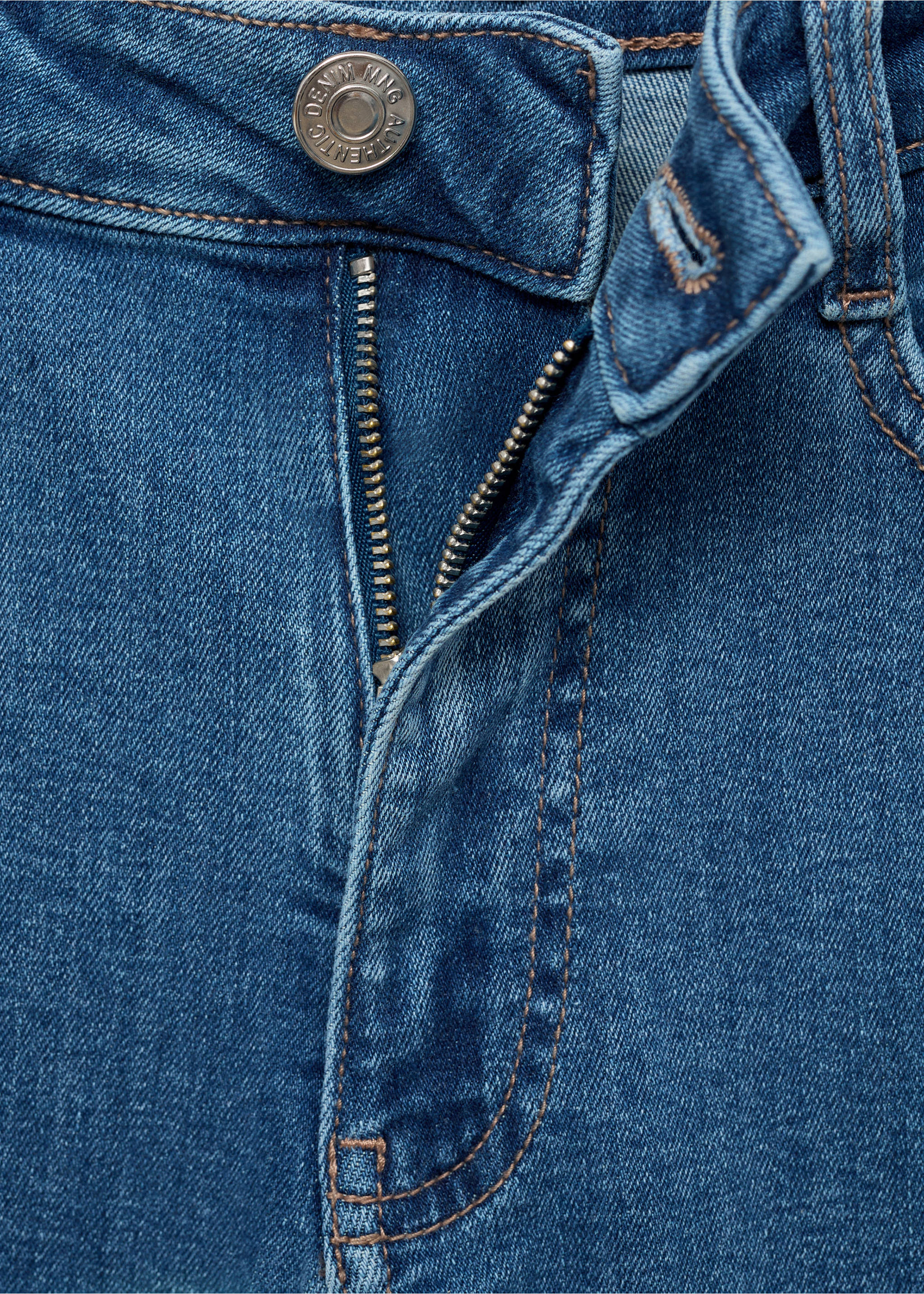 Frayed low-rise skinny jeans - Details of the article 8, Medium Blue. Ref: 87001068-00.