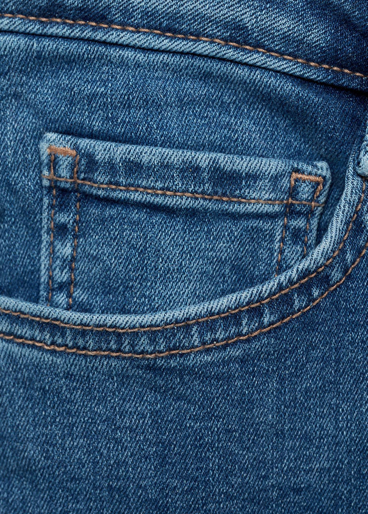 Frayed low-rise skinny jeans — Medium Blue
