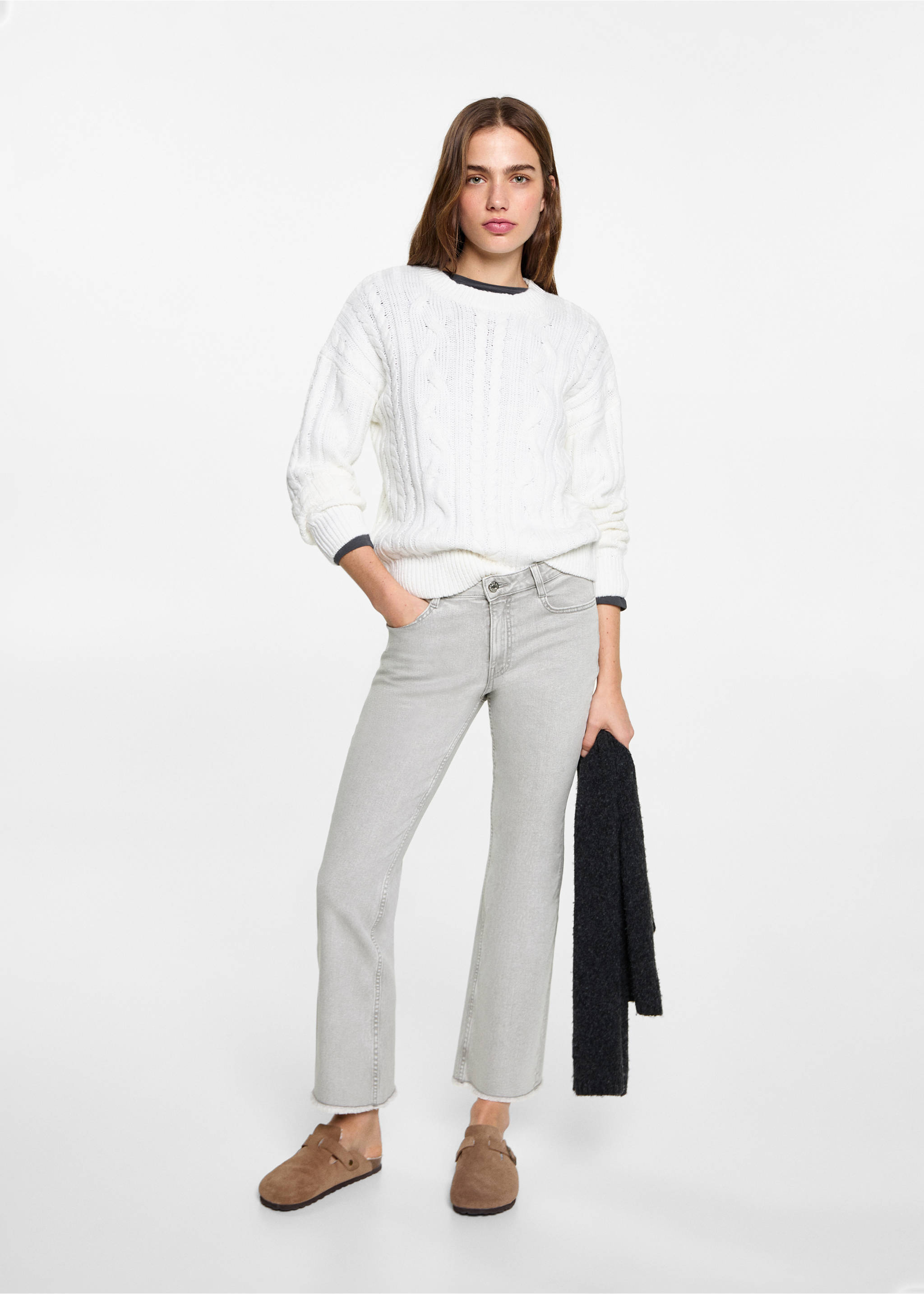 Crop flared jeans - General plane, Denim Grey. Ref: 87001070-00.