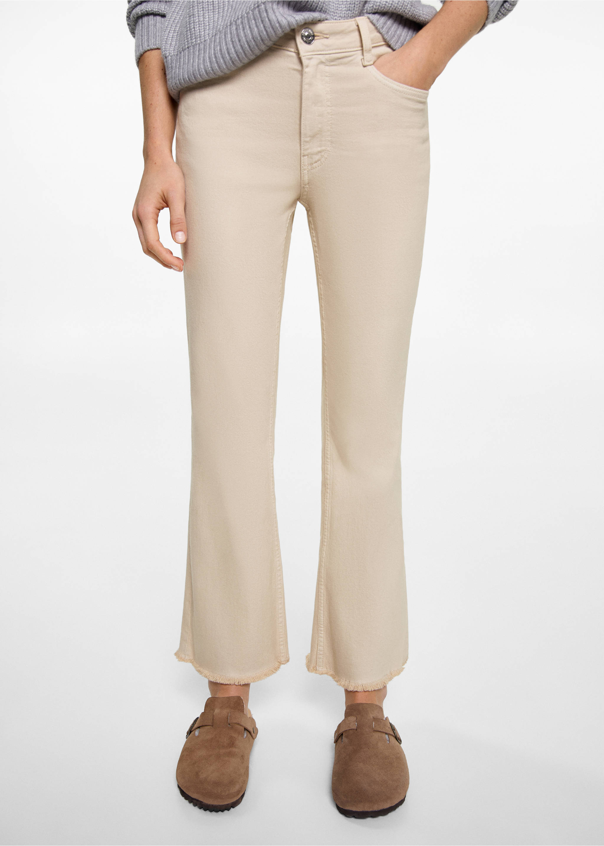 Jeans flare crop - Detalle del artículo 3, Gris claro/pastel. Ref: 87001072-00.