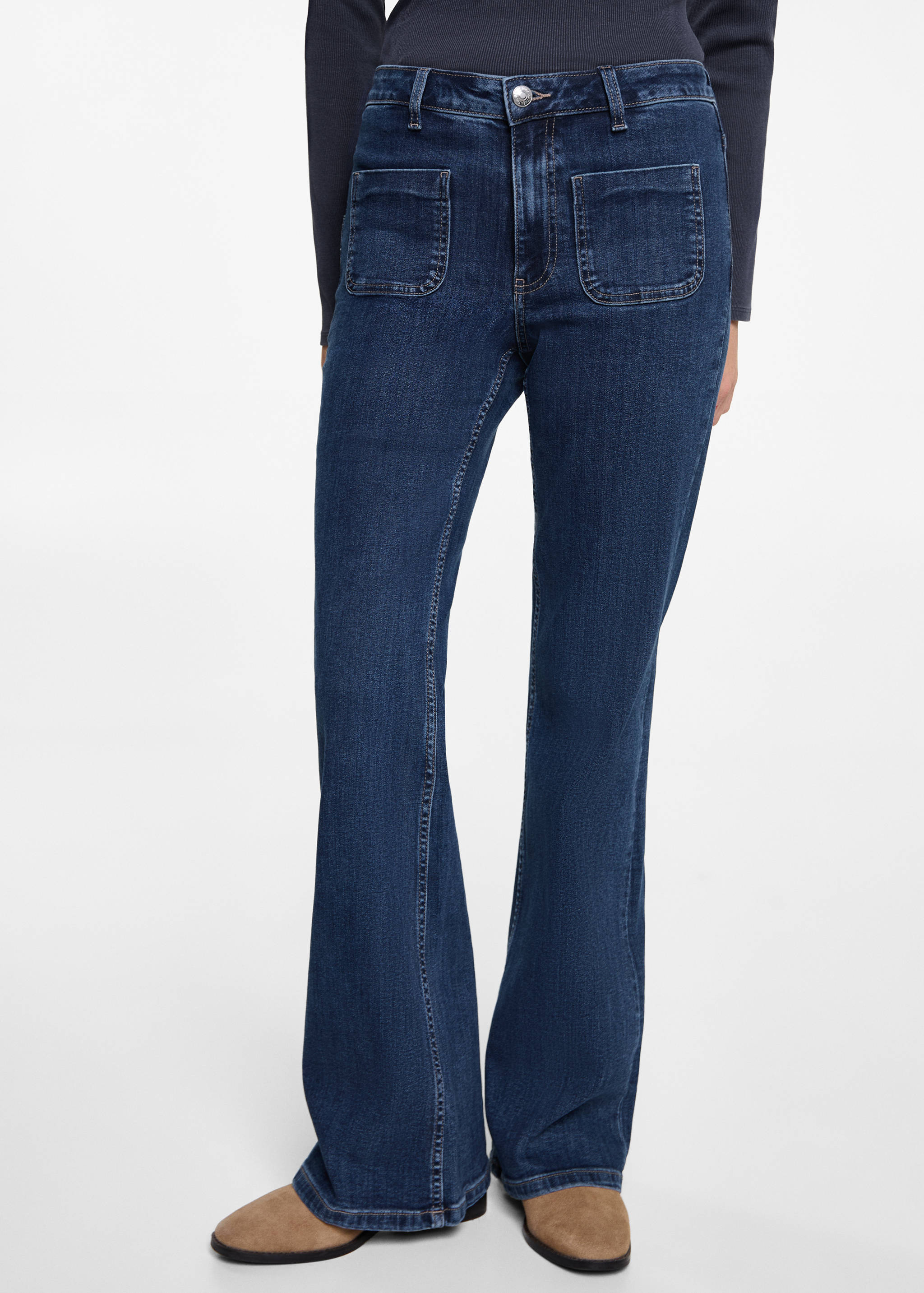 Flared jeans with pocket - Medium plane