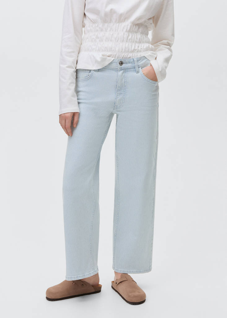 Striped culotte jeans — Blue