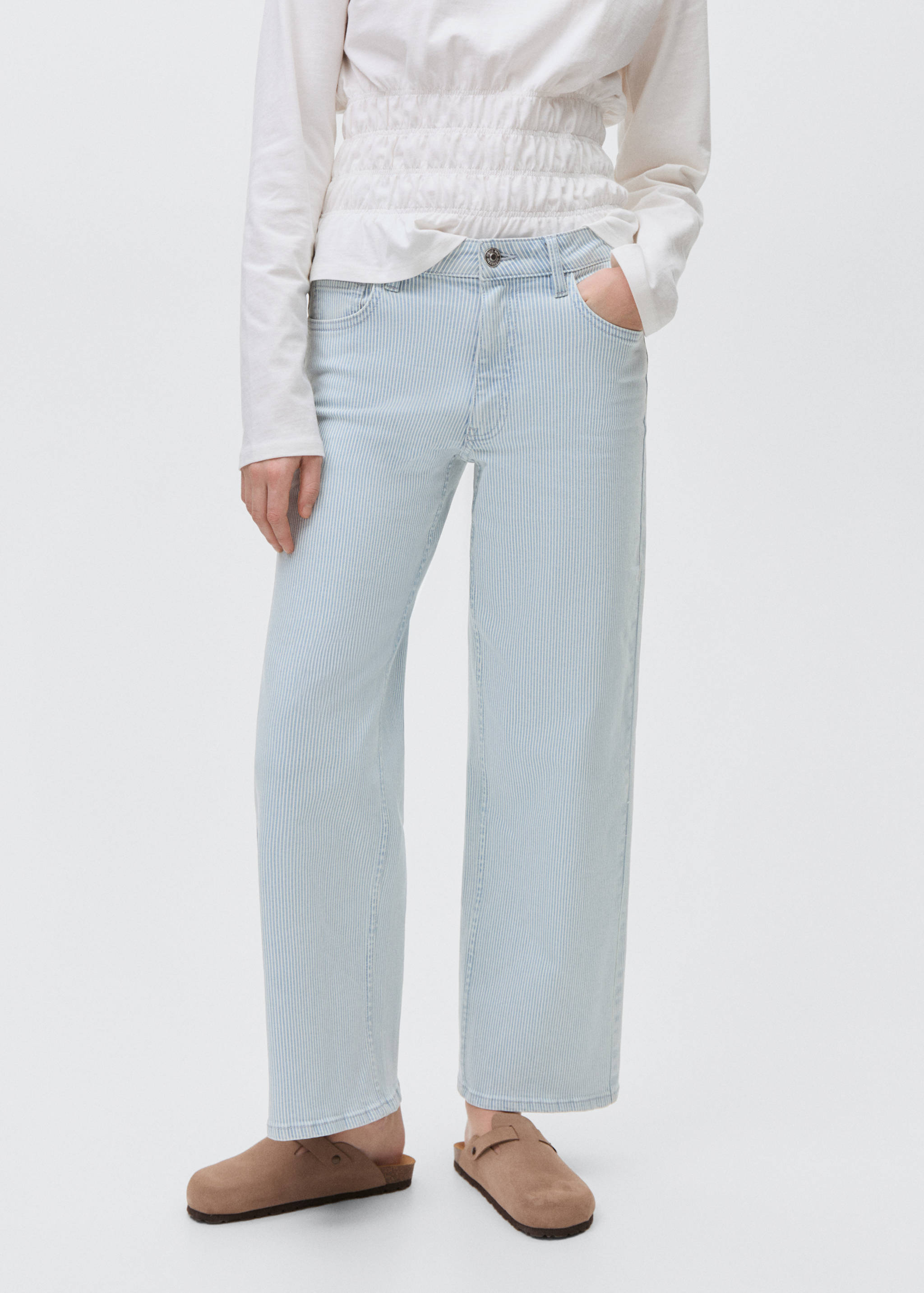 Striped culotte jeans - Medium plane