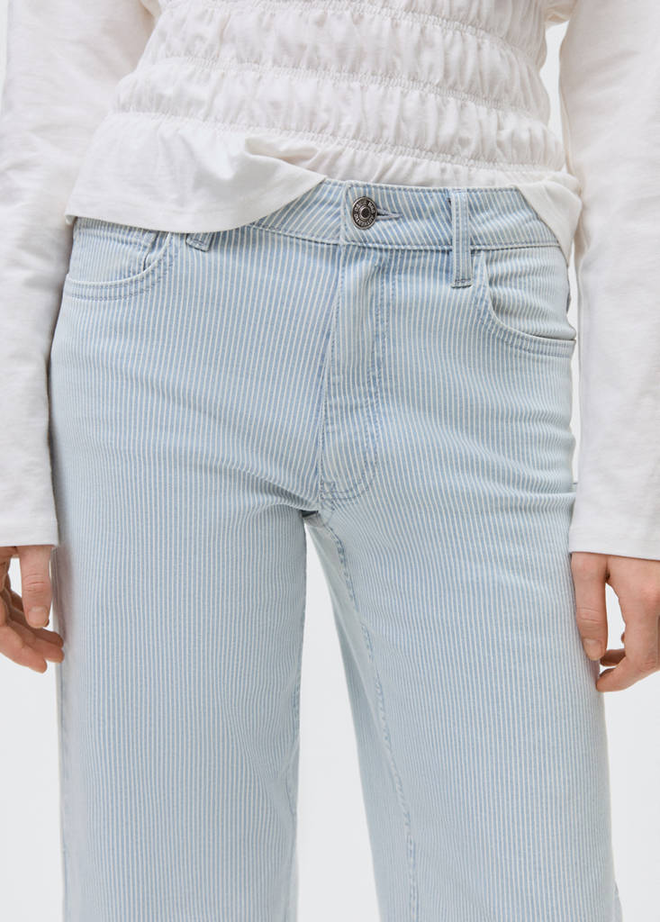 Striped culotte jeans — Blue