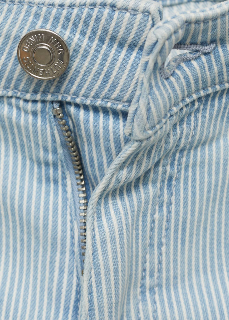 Striped culotte jeans — Blue