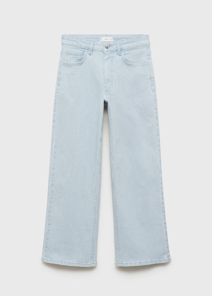 Striped culotte jeans — Blue