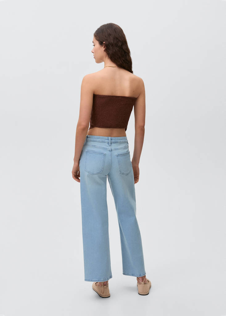 Jeans culotte mid-waist comfort — Light Blue