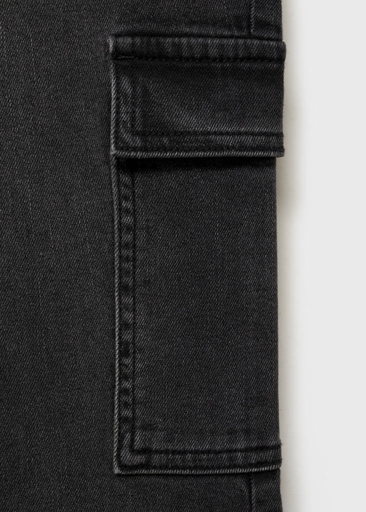 Flared cargo jeans — Black denim
