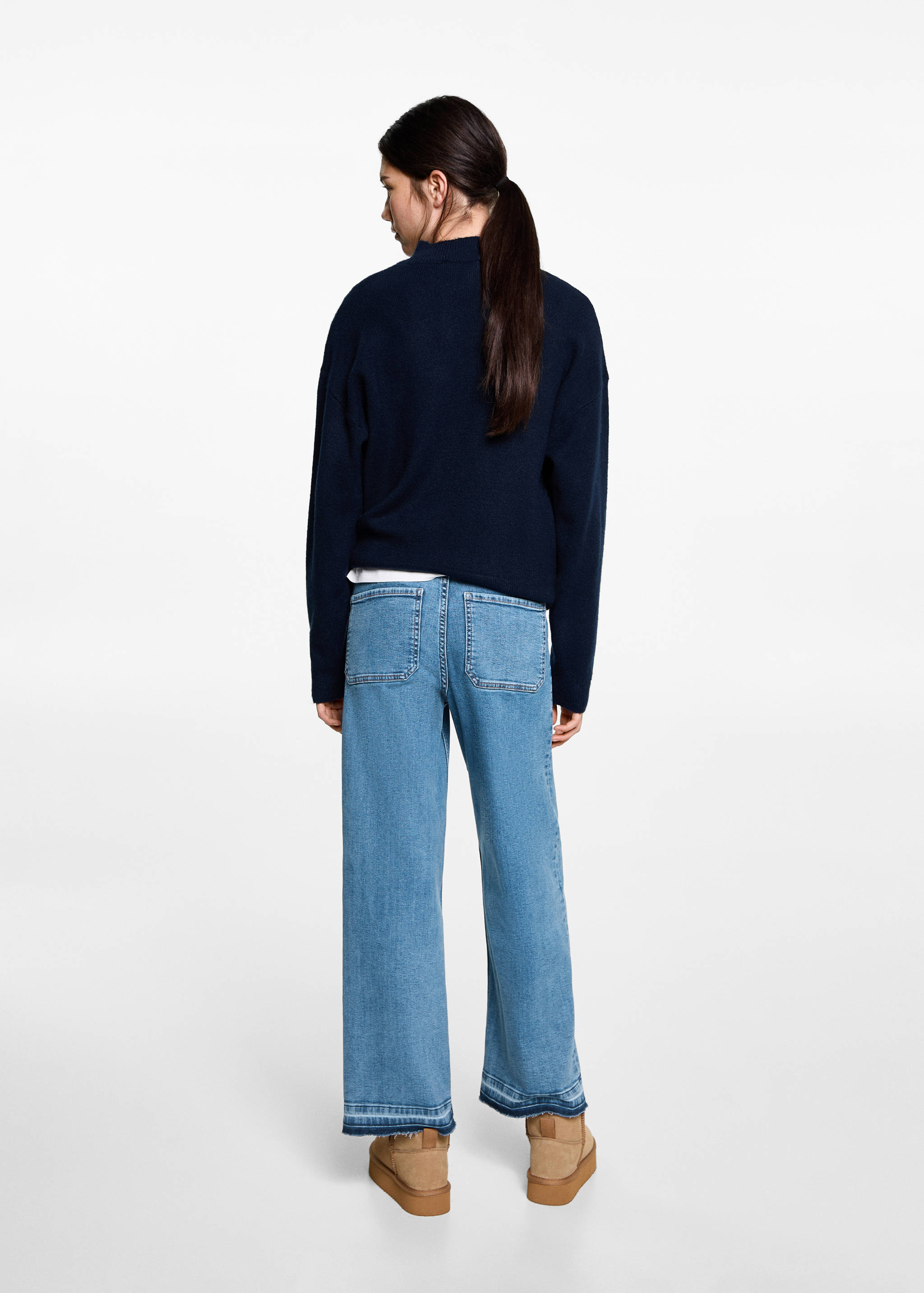 Culotte jeans with pockets - Reverse of the article