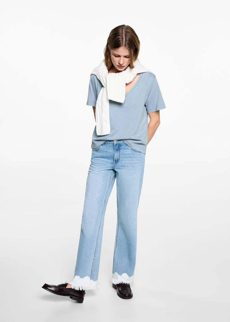 Tie-dye straight jeans — Medium Blue