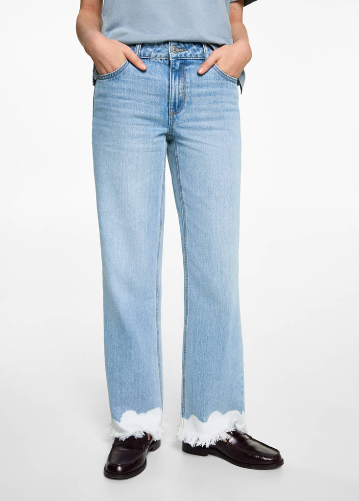 Tie-dye straight jeans — Medium Blue