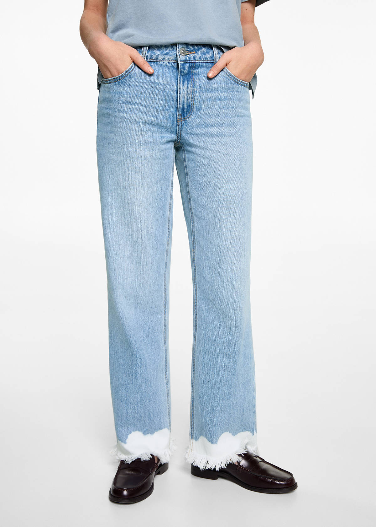 Tie-dye straight jeans — Medium Blue