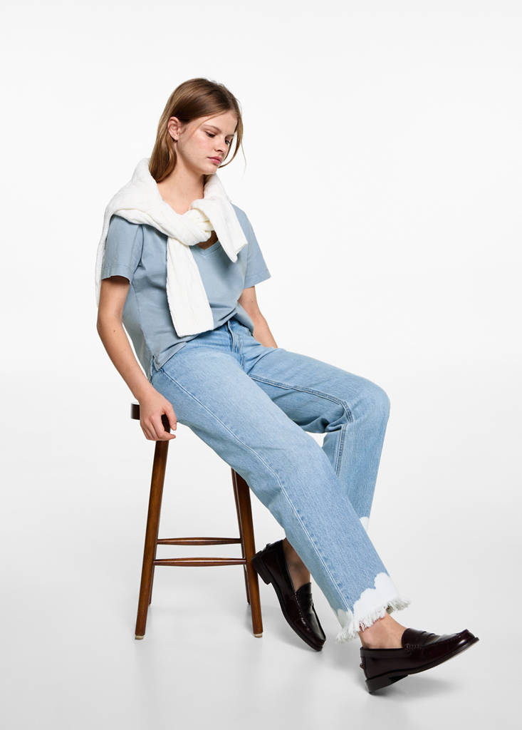 Tie-dye straight jeans — Medium Blue