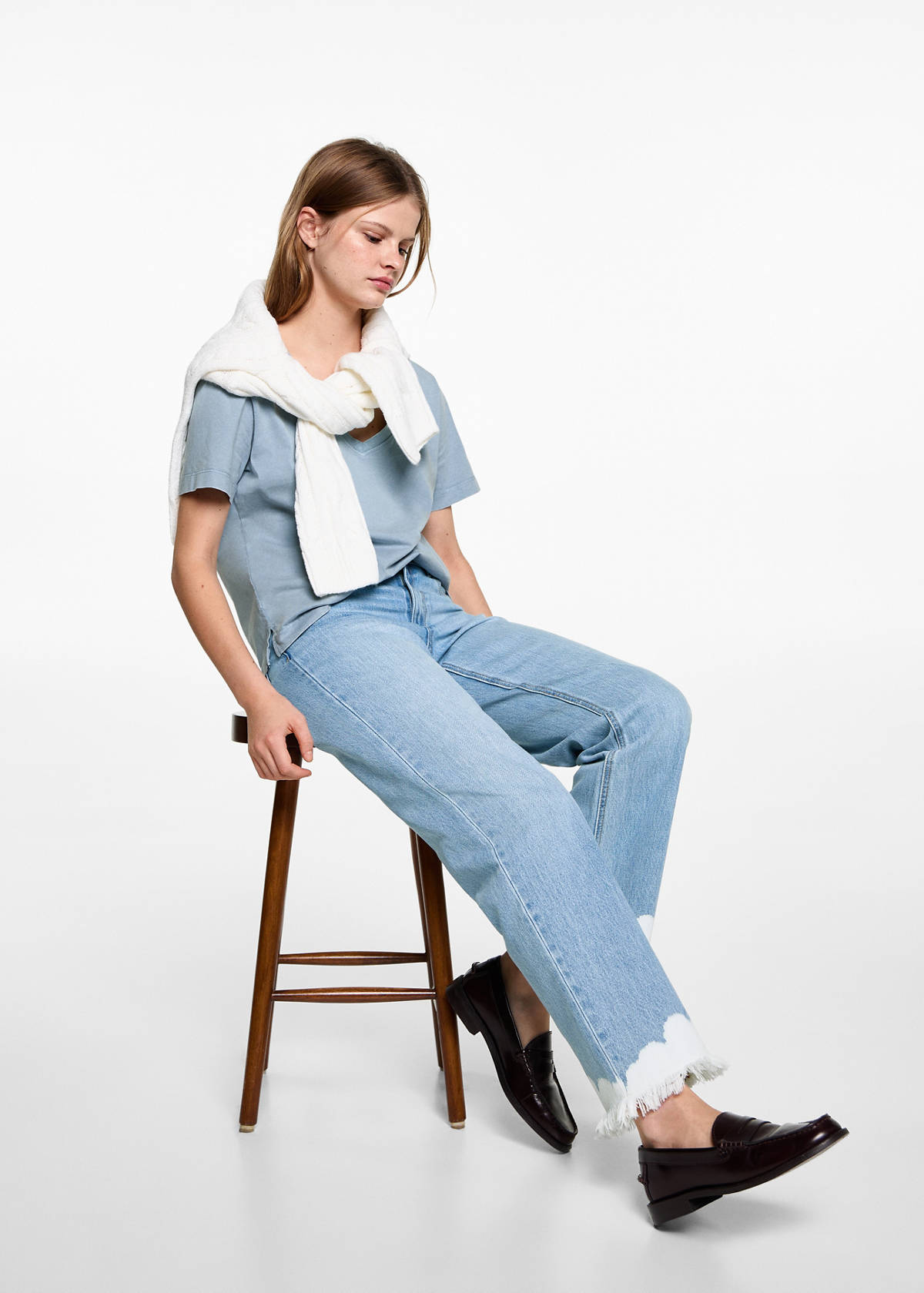 Tie-dye straight jeans — Medium Blue