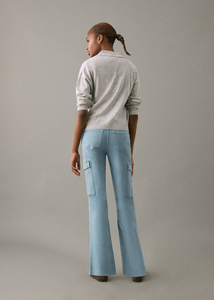 Cropped flared cargo jeans - thumbnail 10