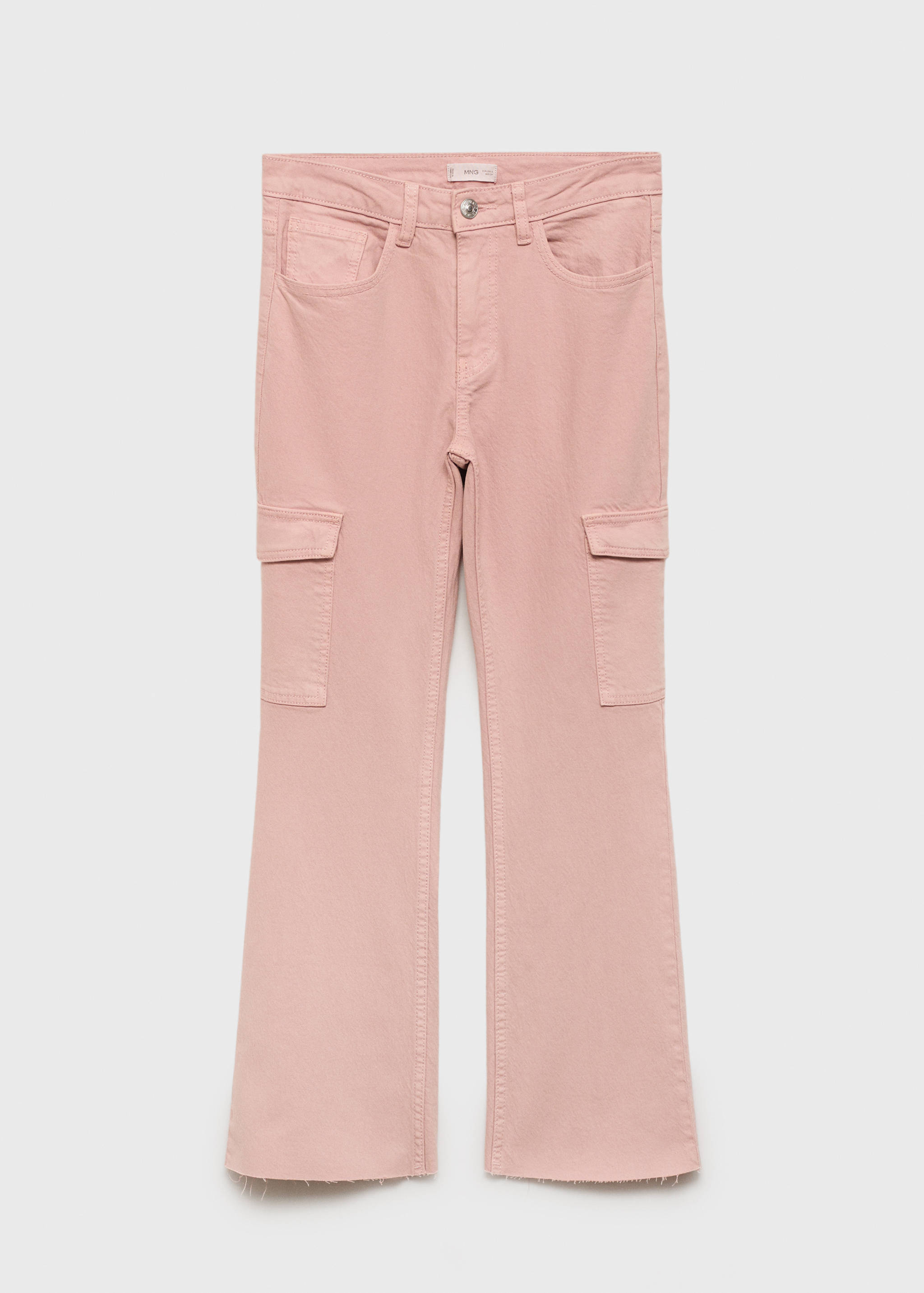 Jeans crop flare i cargostil - Artikel utan modell