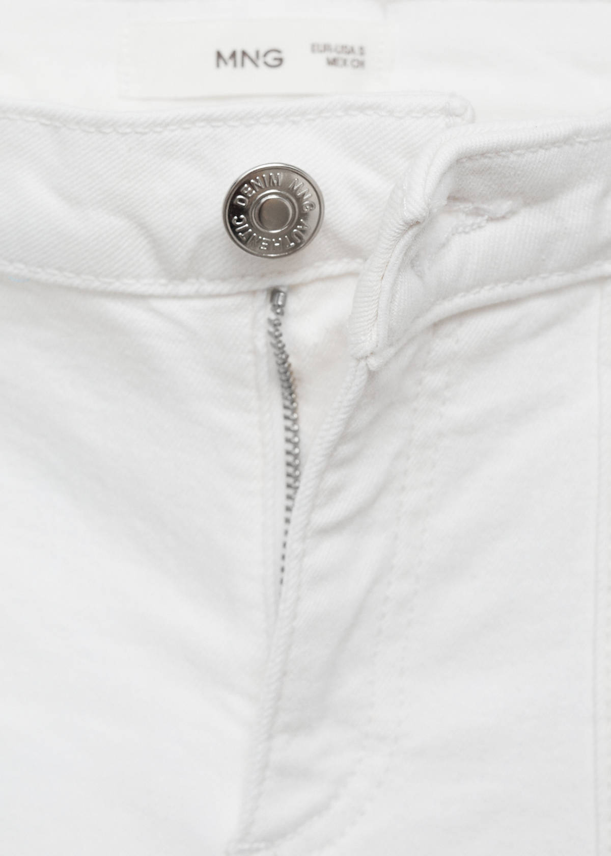 Wideleg low frayed hem jeans — White