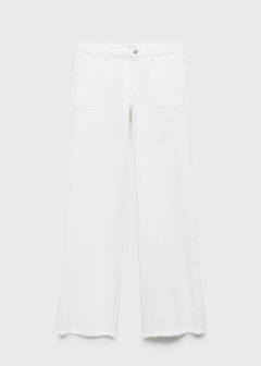 Wideleg low frayed hem jeans — White 3