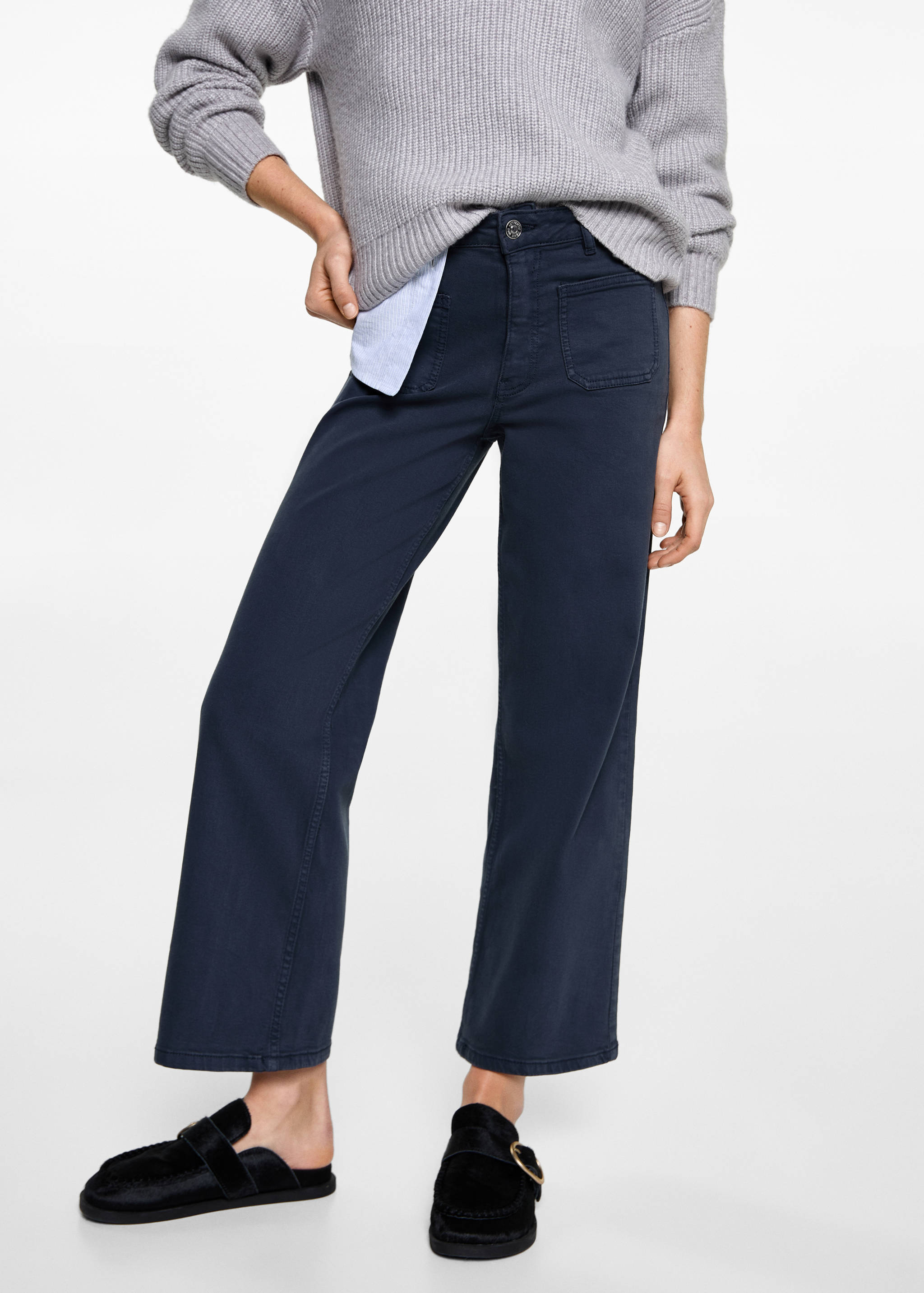 Culotte jeans with pockets - Medium plane