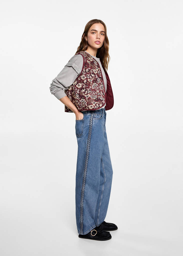 Jeans with braided sides — Medium Blue